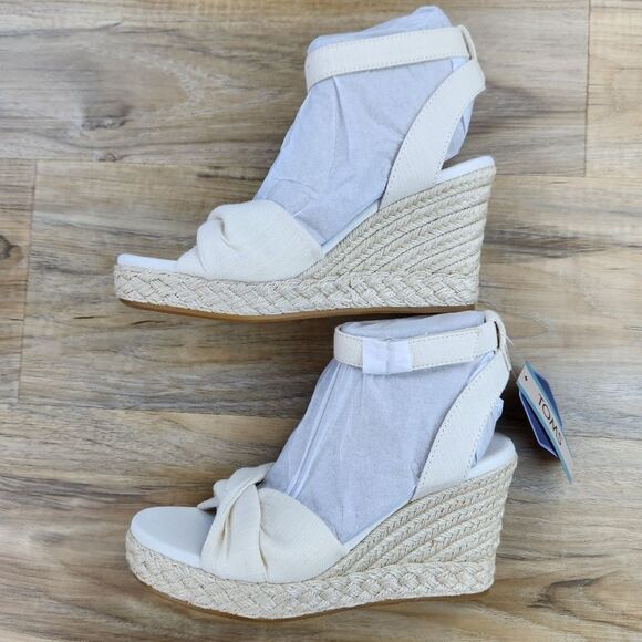 🔸️NIB Toms Natural Marisela Espadrille Wedge Sandals Size 8 - Picture 8 of 11